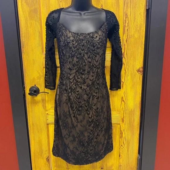 Carmen Marc Valvo | Dresses | Beaded Lace Carmen Marc Valvo Short Evening  Gown | Poshmark